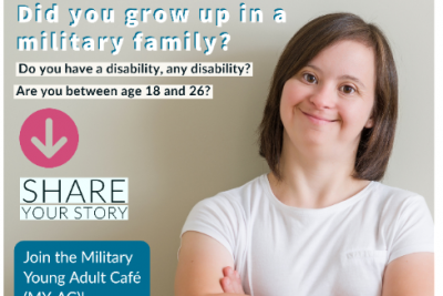 image of promotional flyer for Military Young Adult Cafe