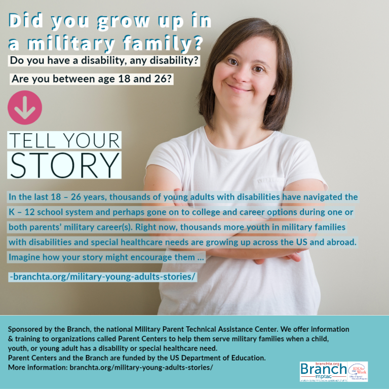 image of flyer for Military Young Adult Tell Your Story Project